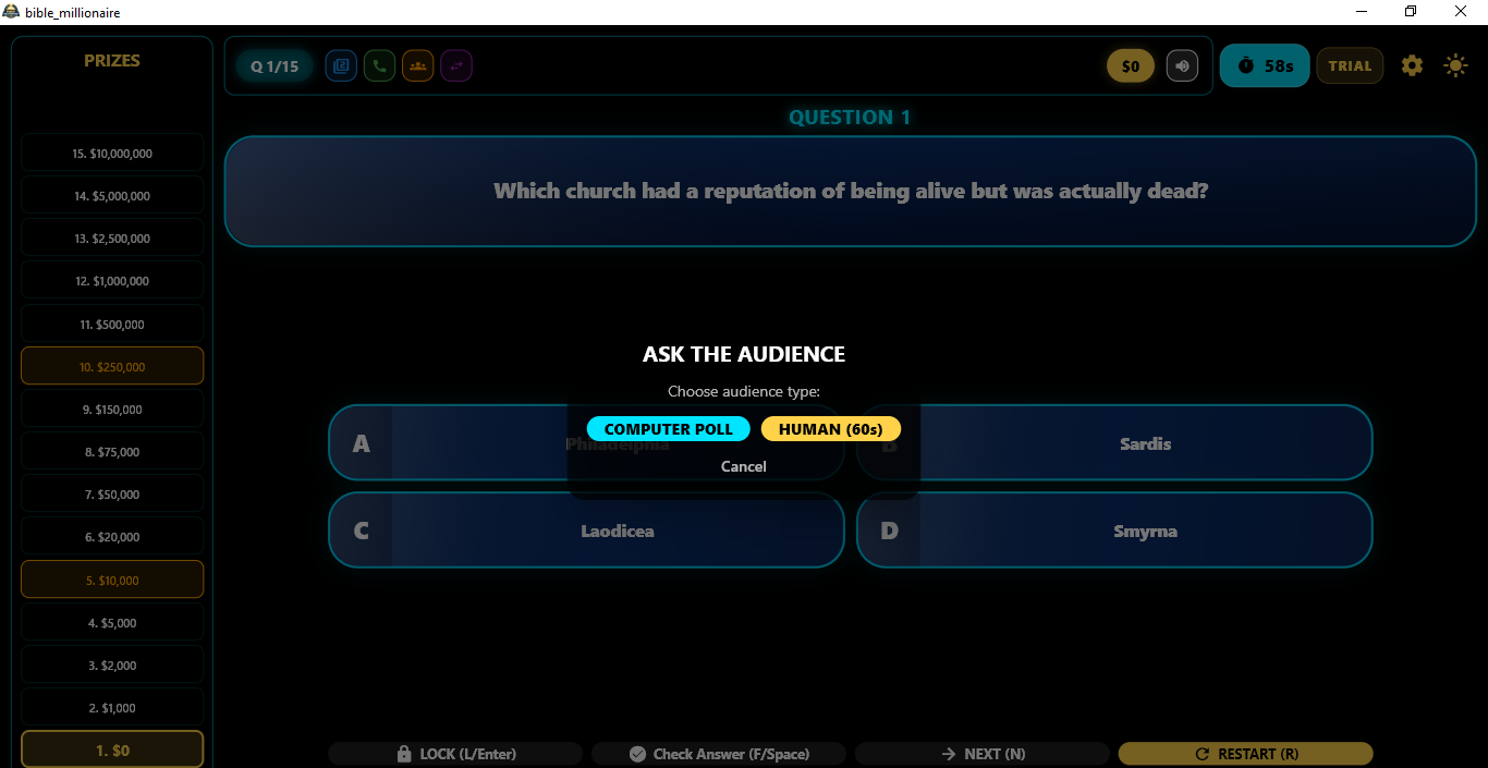 Ask the audience lifeline results