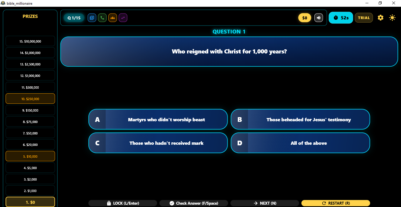 Host control interface with question management