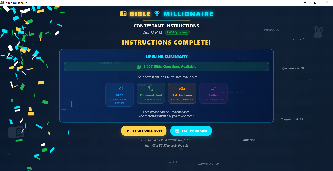 Lifeline selection screen